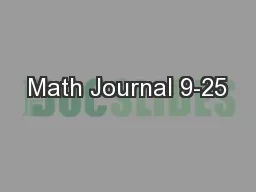 Math Journal 9-25