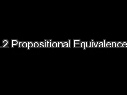 1.2 Propositional Equivalences
