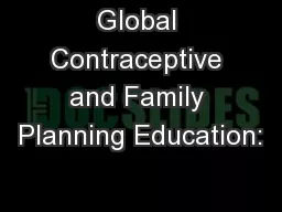 Global Contraceptive and Family Planning Education: