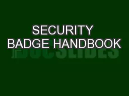 SECURITY BADGE HANDBOOK
