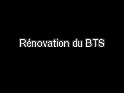 Rénovation du BTS