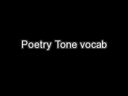 Poetry Tone vocab