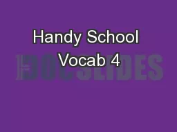 Handy School Vocab 4