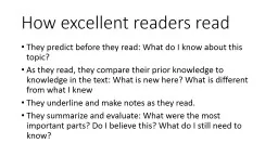 How excellent readers read