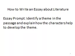 How to Write an Essay about Literature