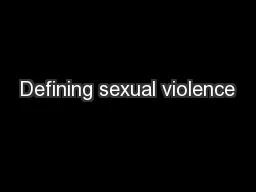 Defining sexual violence