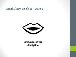 Vocabulary Book II – Unit 4