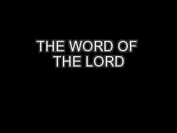 THE WORD OF THE LORD