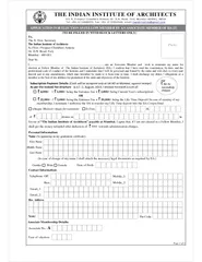 THE INDIAN INSTITUTE OF ARCHITECTS APPLICATION FOR ELE