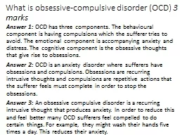 What is obsessive-compulsive disorder (OCD)