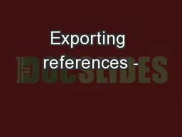 Exporting references -