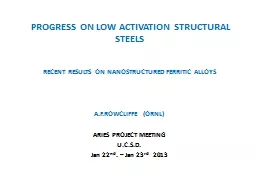 PROGRESS ON LOW ACTIVATION STRUCTURAL STEELS