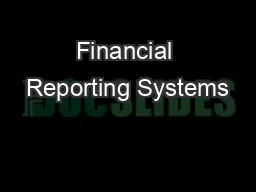 Financial Reporting Systems