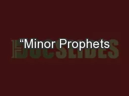 “Minor Prophets