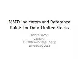 MSFD Indicators and Reference Points for Data-Limited Stock