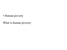 Human poverty