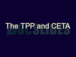 The TPP and CETA
