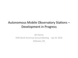 Autonomous Mobile Observatory Stations –