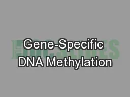 Gene-Specific DNA Methylation