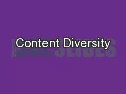 Content Diversity