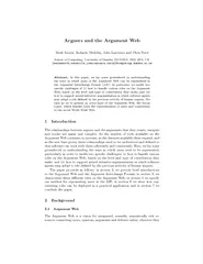 Arguers and the Argument Web Mark Snaith Rolando Medel