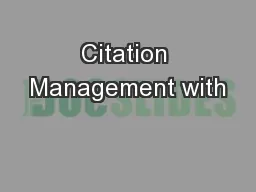 Citation Management with