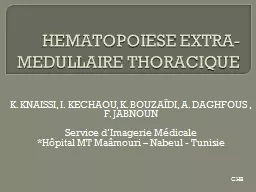 HEMATOPOIESE EXTRA-MEDULLAIRE THORACIQUE