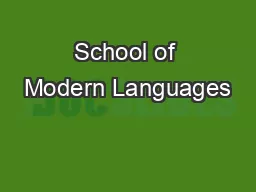 School of Modern Languages