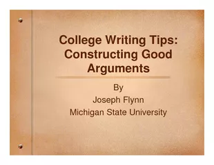 College Writing Tips Constructing Good Arguments By Jo