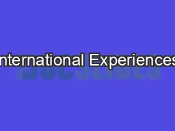 International Experiences