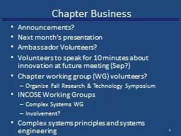 Chapter Business
