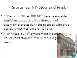 Sibron vs. NY-Stop and Frisk