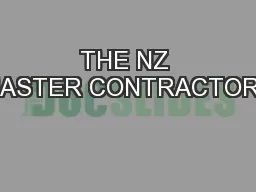 THE NZ MASTER CONTRACTORS