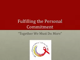 Fulfilling the Personal Commitment