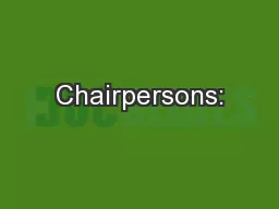 Chairpersons: