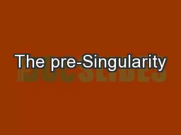 The pre-Singularity