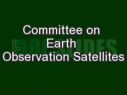 Committee on Earth Observation Satellites