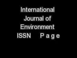 International Journal of Environment ISSN     P a g e