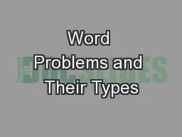 Word Problems and Their Types