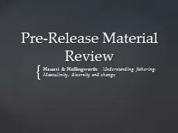 Pre-Release Material Review