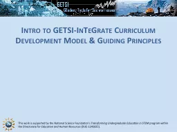 Intro to GETSI-InTeGrate Curriculum Development Model &