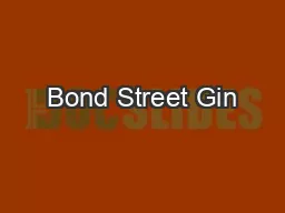 Bond Street Gin