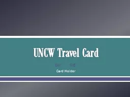 UNCW Travel Card