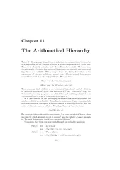 Chapter  The Arithmetical Hierarchy Think of as posing