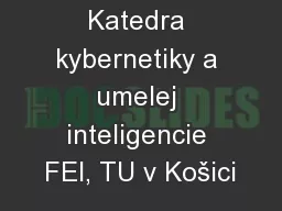 Katedra kybernetiky a umelej inteligencie FEI, TU v Košici