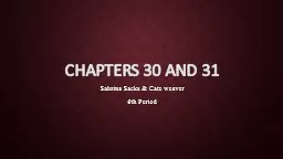 Chapters 30 and 31