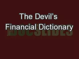 The Devil’s Financial Dictionary
