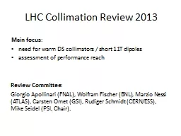 LHC Collimation Review 2013