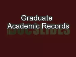 Graduate Academic Records