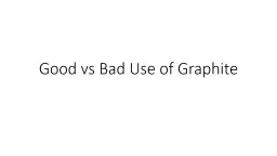 Good vs Bad Use of Graphite